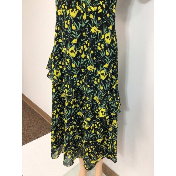 All in Favor Floral Maxi Dress Tiered Ruffle Womens Large - Picture 5 of 9